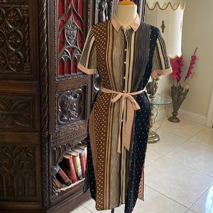 Miss Patina polka dots & stripes dress L